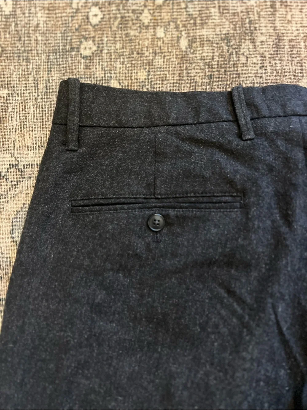 Gap Khakis Tailored Straight Fit Italian Wool Dress Pants Charcoal Grey 32x32